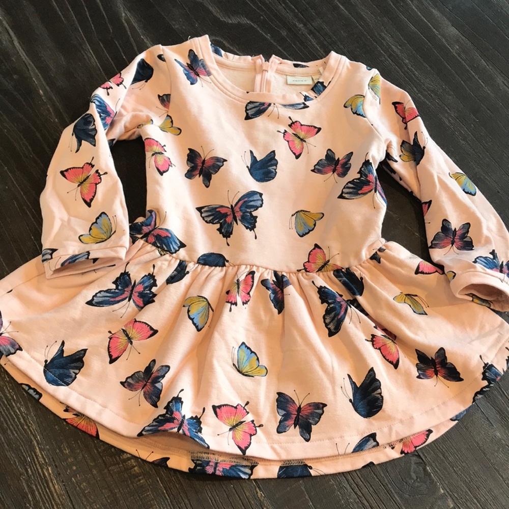 Butterfly print sweatshirt dress
